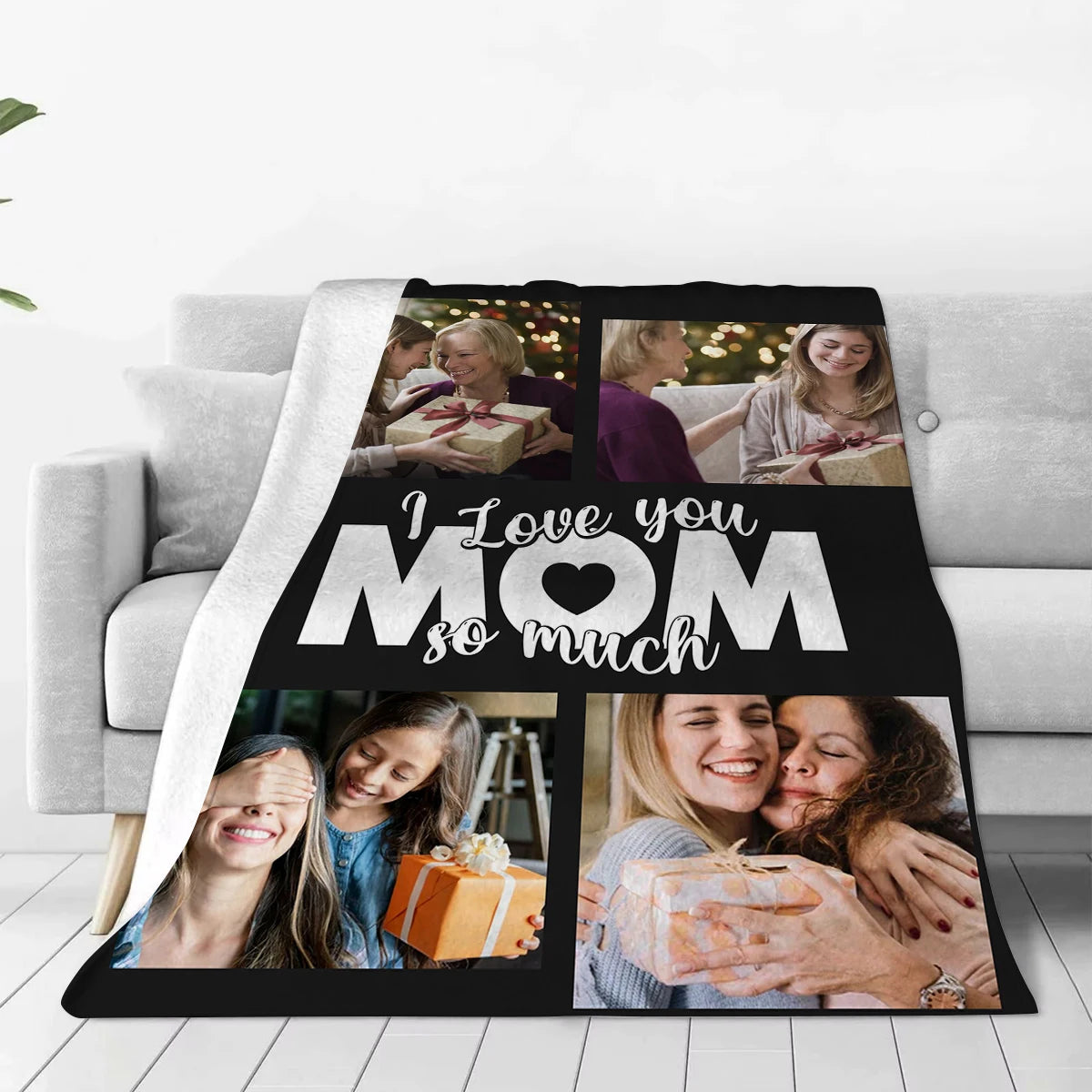 Custom Photo Blanket for Mom | Personalized Blanket