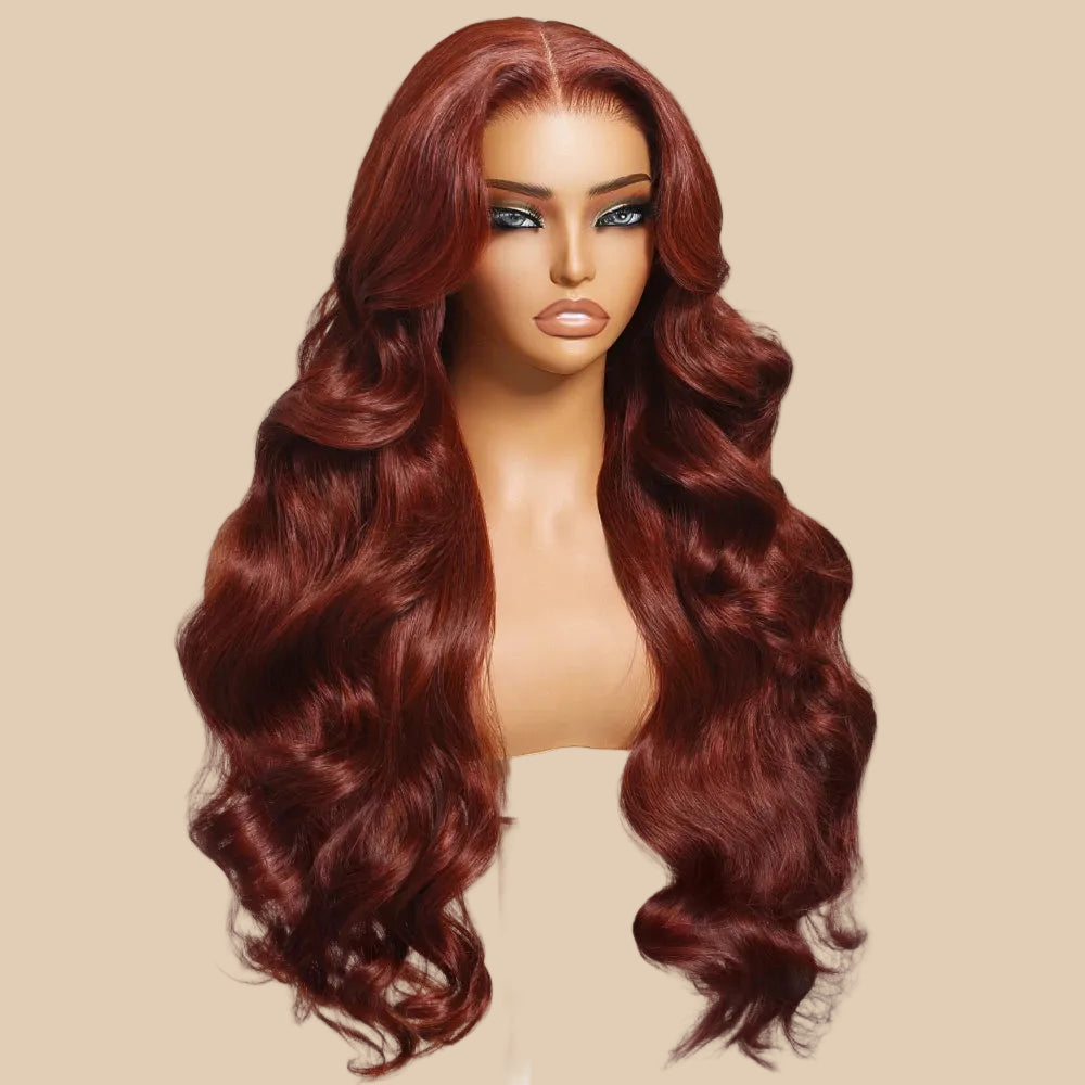 Warm Sun-Kissed Reddish Brown Body Wave Wig | Glueless 7x5 Lace, Pre-Cut & Pre-Bleached