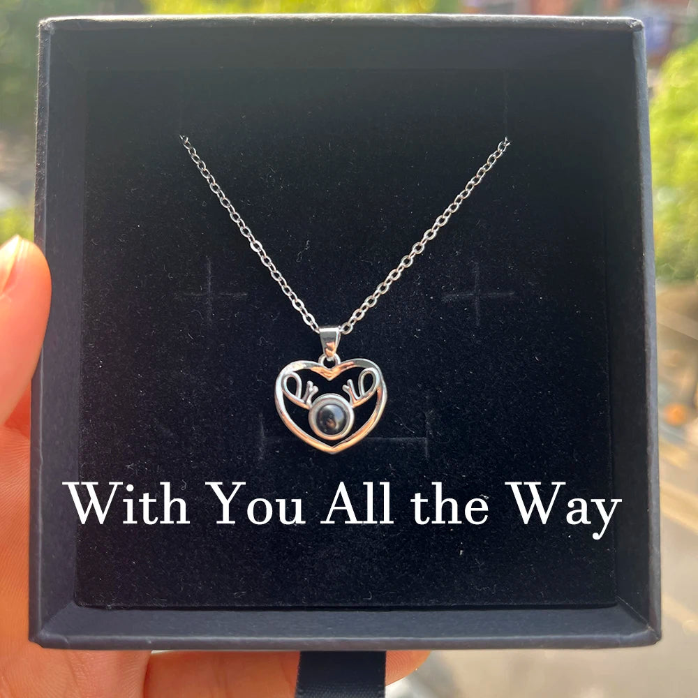 Personalized Photo Projection Necklace – Custom Heart Pendant with Your Picture Inside