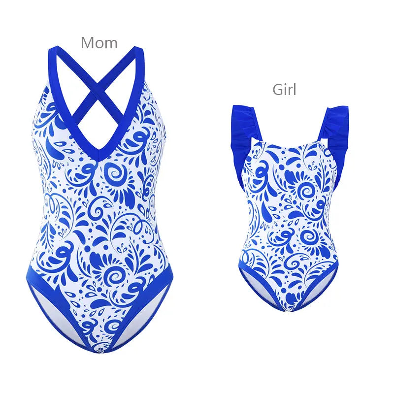 Family Matching Swimsuit — Mom & Daughter Tie-Dye Bikini Set
