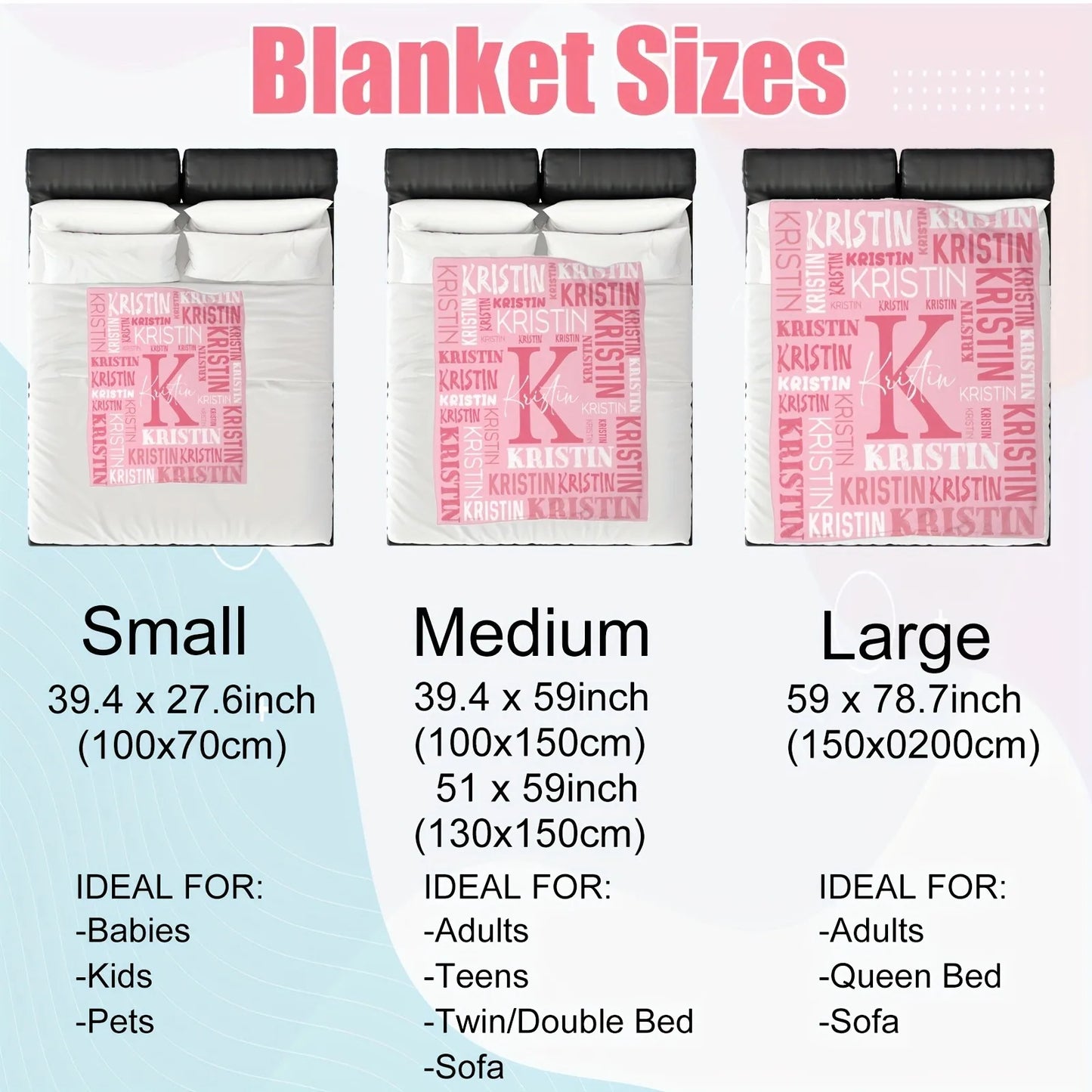Personalized Name Flannel Blanket For Girls And Boys Customized Soft Baby Blanket For Bed Sofa Picnics Travel Birthday Gift