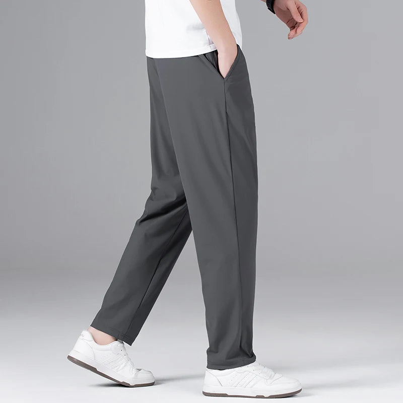 Men's Plus Size Ice Cool Casual Pants – Loose Elastic Waist Trousers (M–9XL)