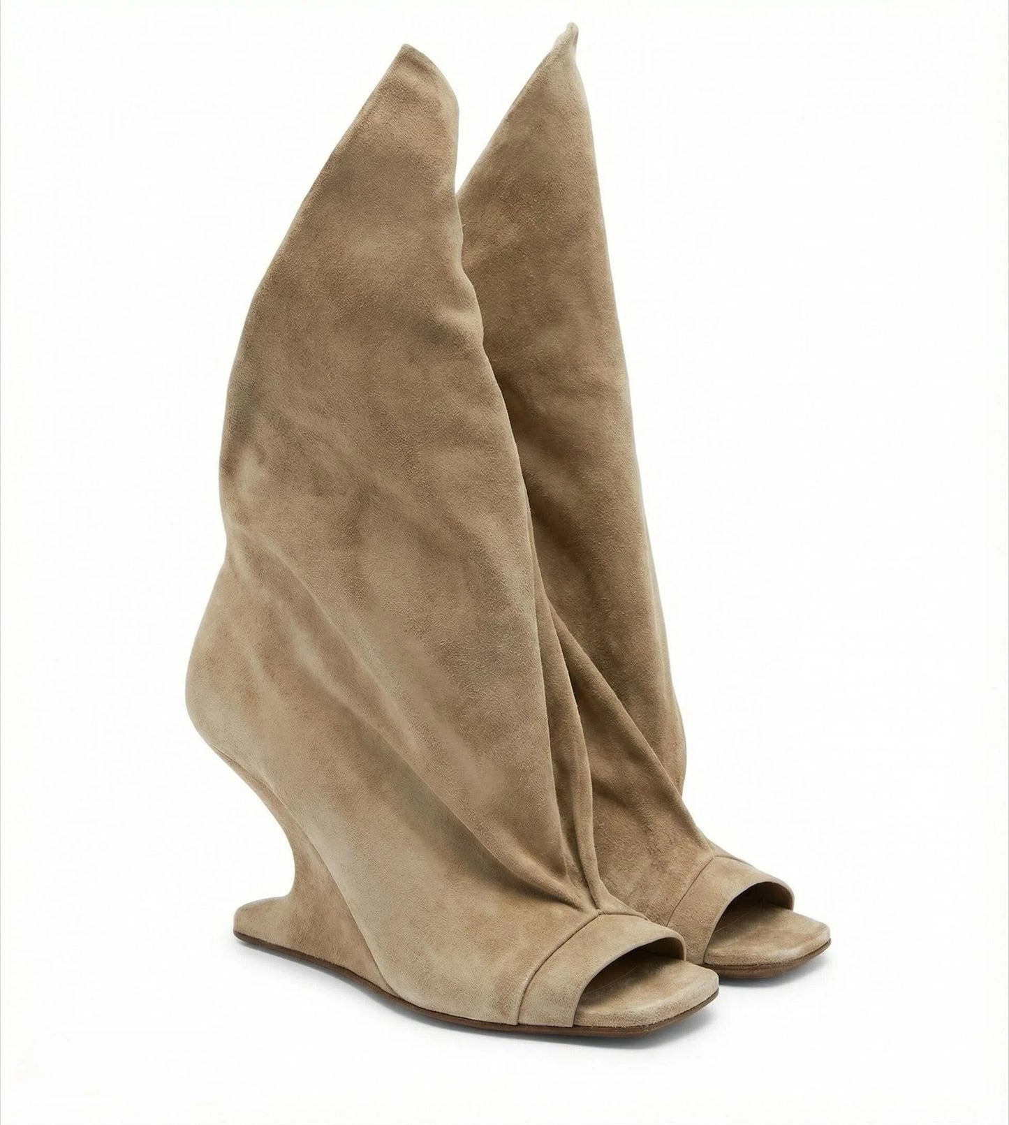 European and American High-quality Trendy Fashion Stage Walking Sleeve Short Boots for Women, Square Toe Open Toe Cool Boots
