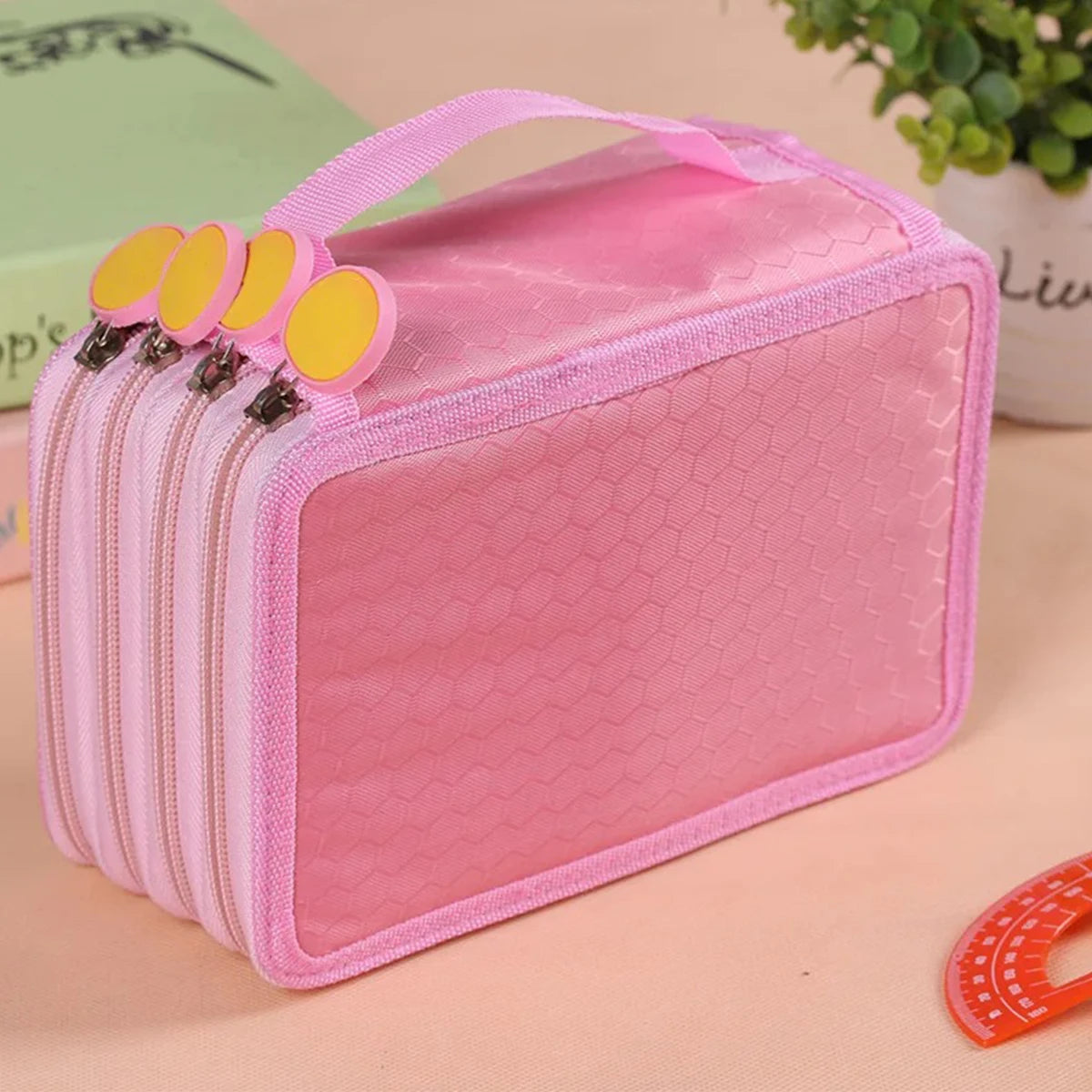 72 Holes Four Layers Pencil Case — Large Capacity Kawaii Pen Storage Bag