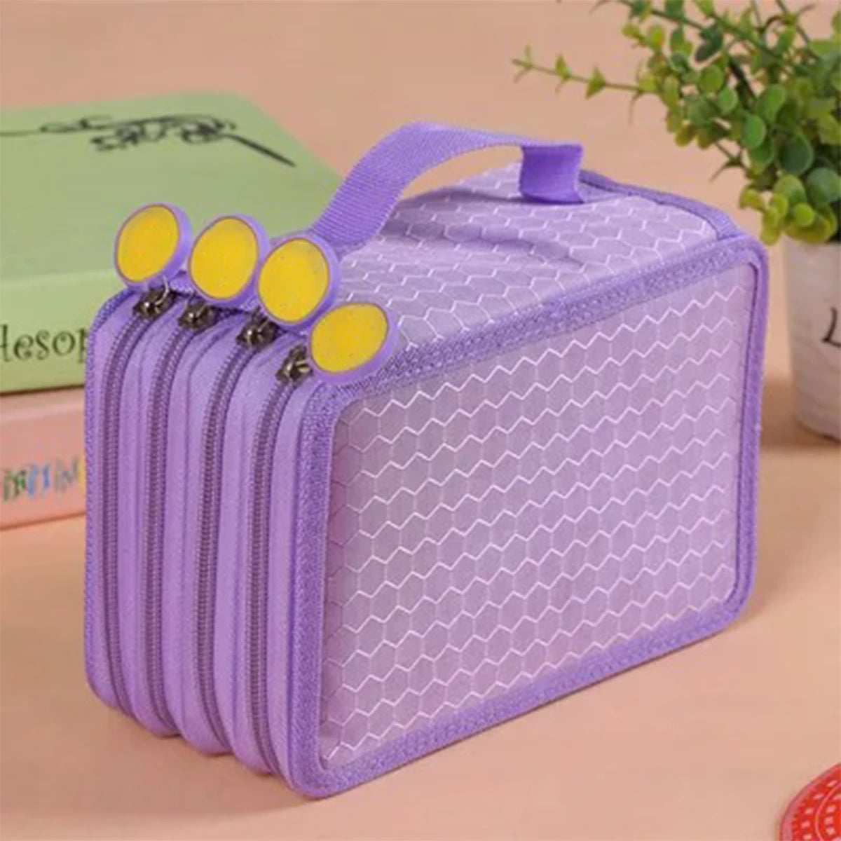72 Holes Four Layers Pencil Case — Large Capacity Kawaii Pen Storage Bag