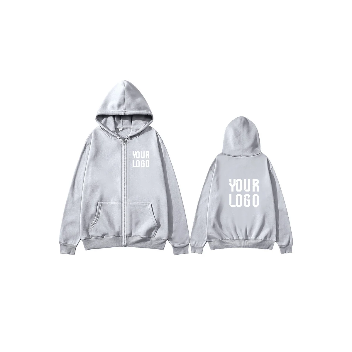 Personalized Zip-Up Hoodie — Custom Text & Pattern | Unisex