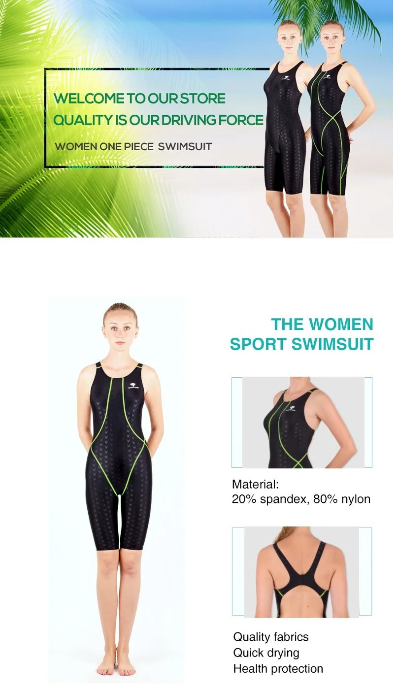 Women's Professional Training One-Piece Swimsuit — Quick Dry Racerback