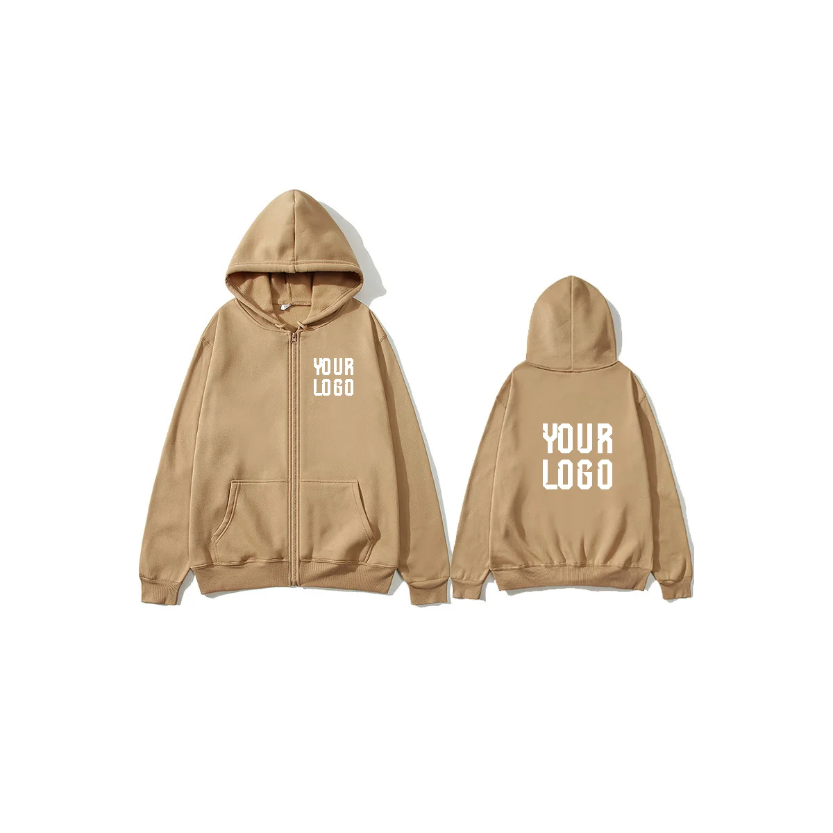 Personalized Zip-Up Hoodie — Custom Text & Pattern | Unisex