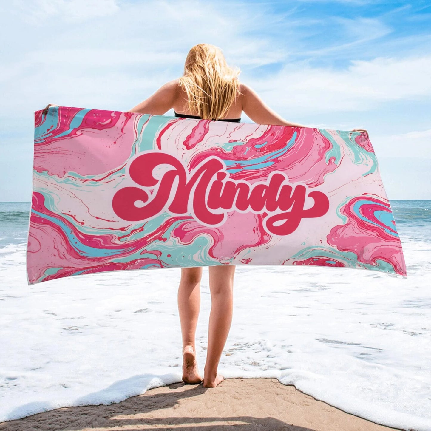 Personalized Beach Towel with Name | Custom Microfiber Towel