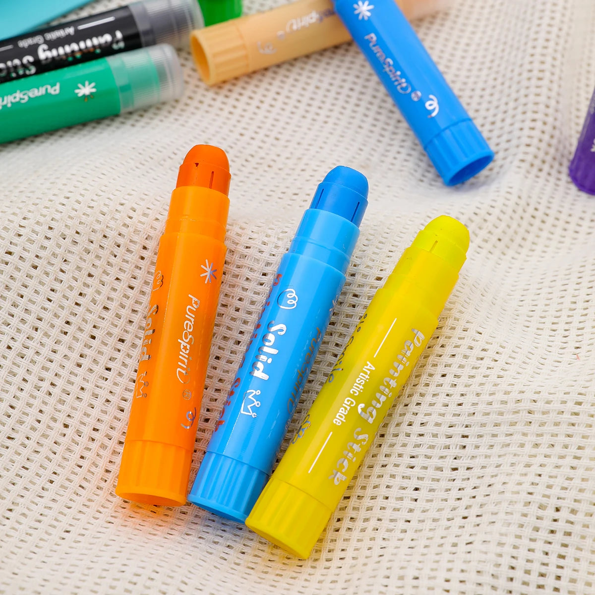 Solid Paint Sticks Set — Washable Colors for Kids & Students