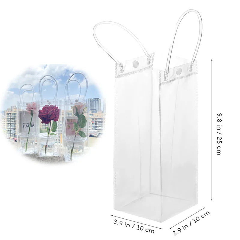 Transparent PVC Gift Tote Bags with Handle — Clear Plastic Packaging Bags