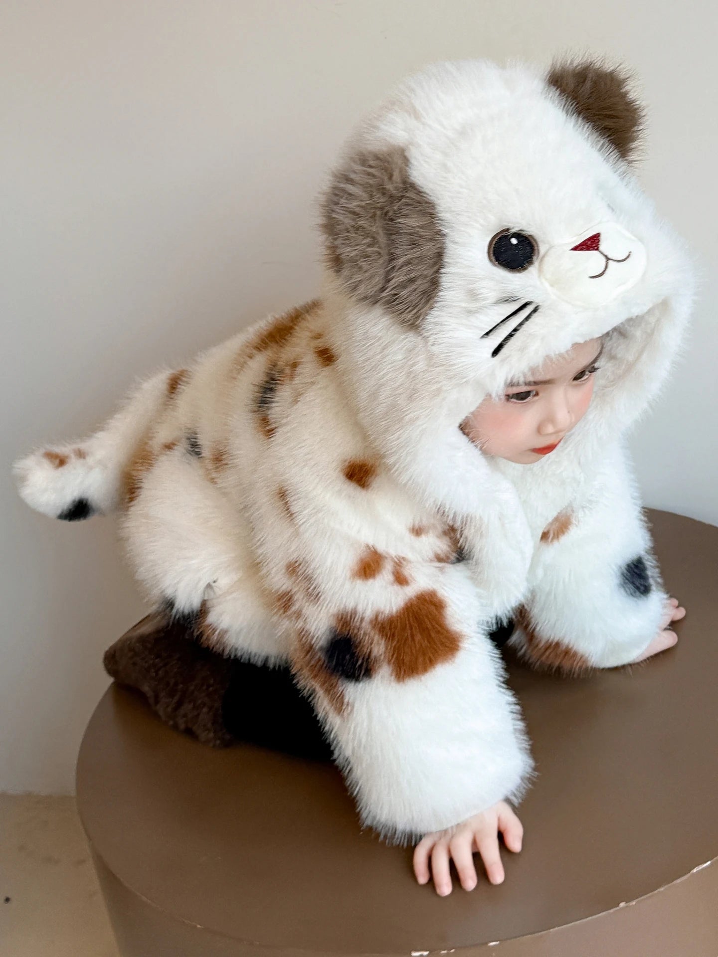 Adorable Faux Fur Cat Coat for Kids — Warm Winter Jacket