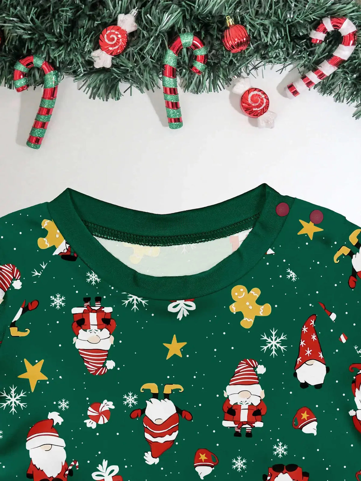 Christmas Family Matching Pajamas, Green Pattern Set for Mom, Dad & Kids