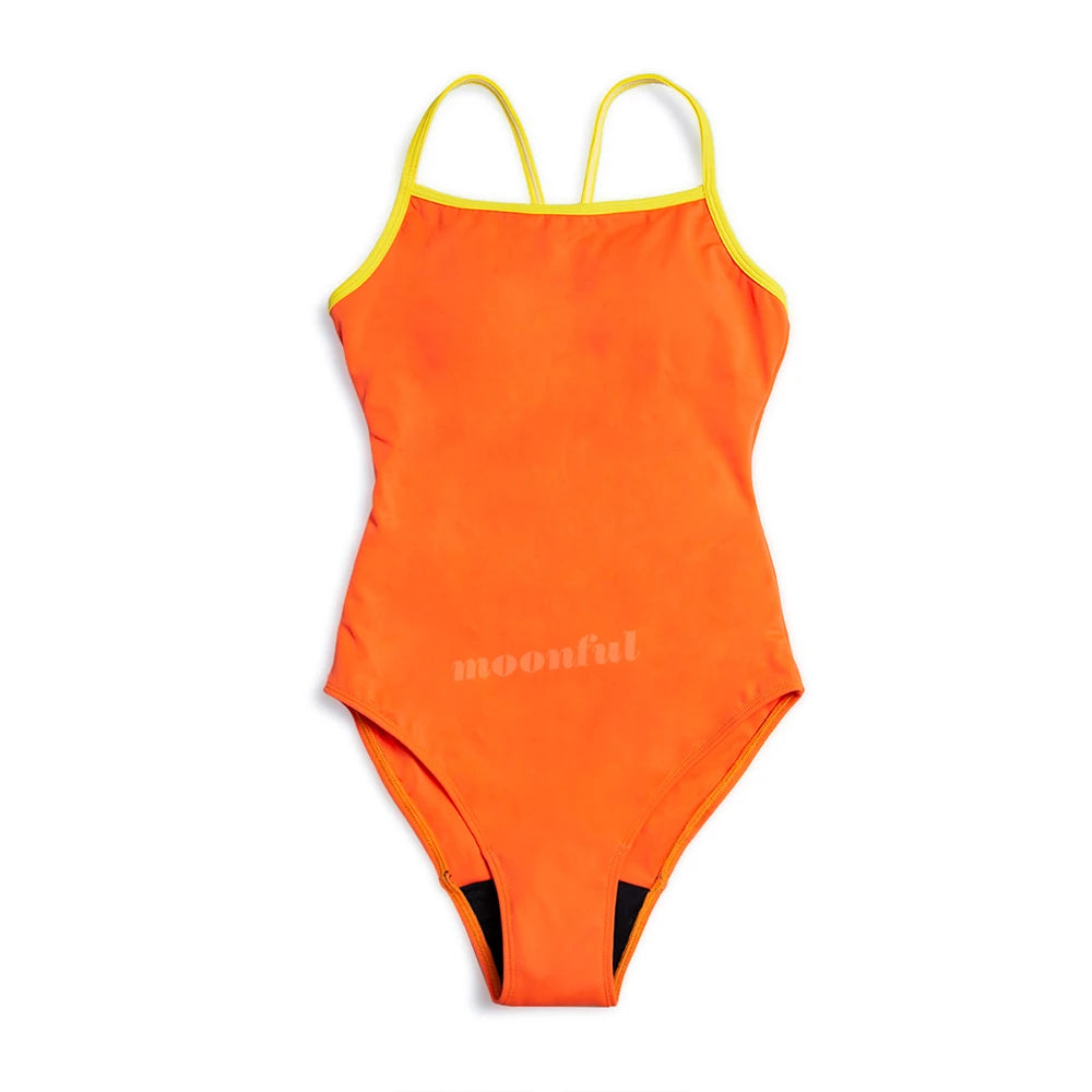 Teen Period One-Piece Swimsuit — Leak-Proof Menstrual Swimwear for Girls