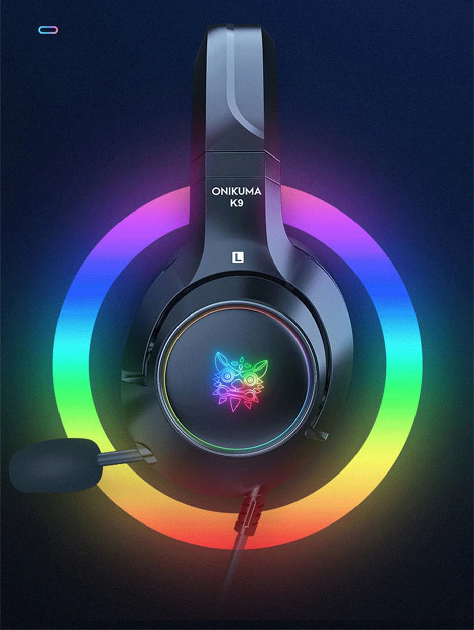 ONIKUMA K9 RGB Gaming Headset with Cat Ears & HD Mic