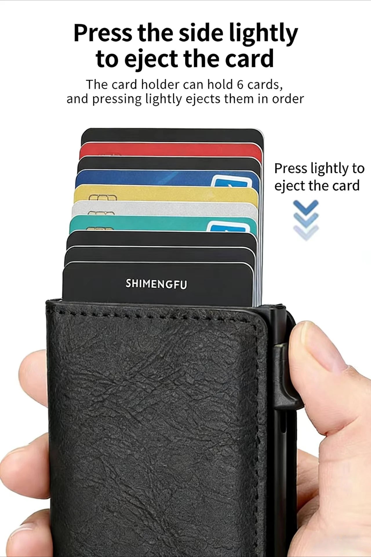 Men's Minimalist Metal Wallet with RFID Protection Slim Card Holder Money Clip