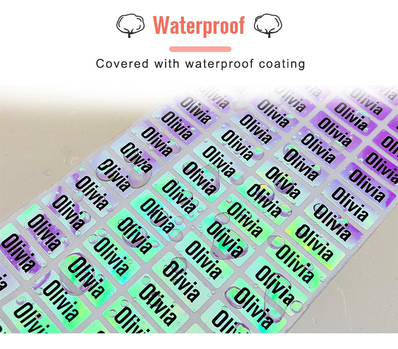 Personalized Kawaii Name Tag Stickers — Waterproof Custom Labels for Kids School & Bottles