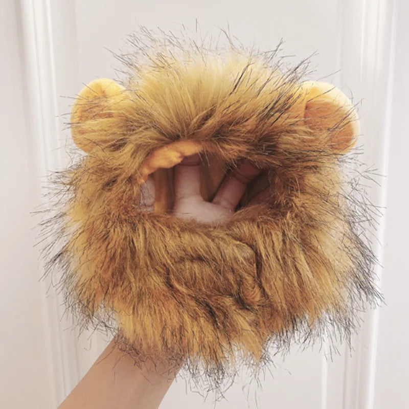 Cute Lion Mane Hat for Cats & Small Dogs — Funny Pet Headgear