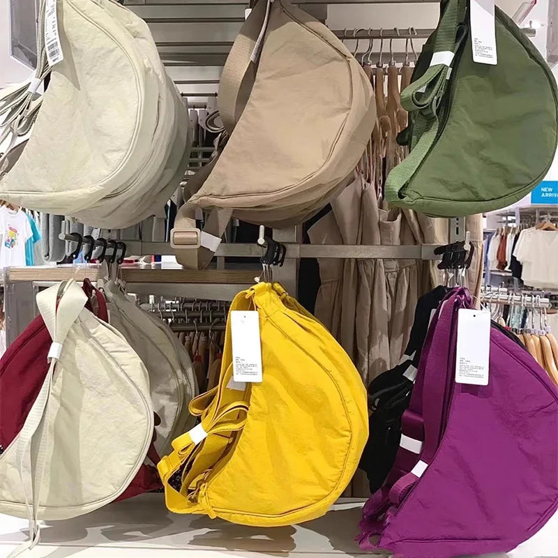 Japanese Style Dumpling Shape Adjustable Lightweight Single Shoulder Bag Underarm Bag Casual Simple Style Unisex Bag