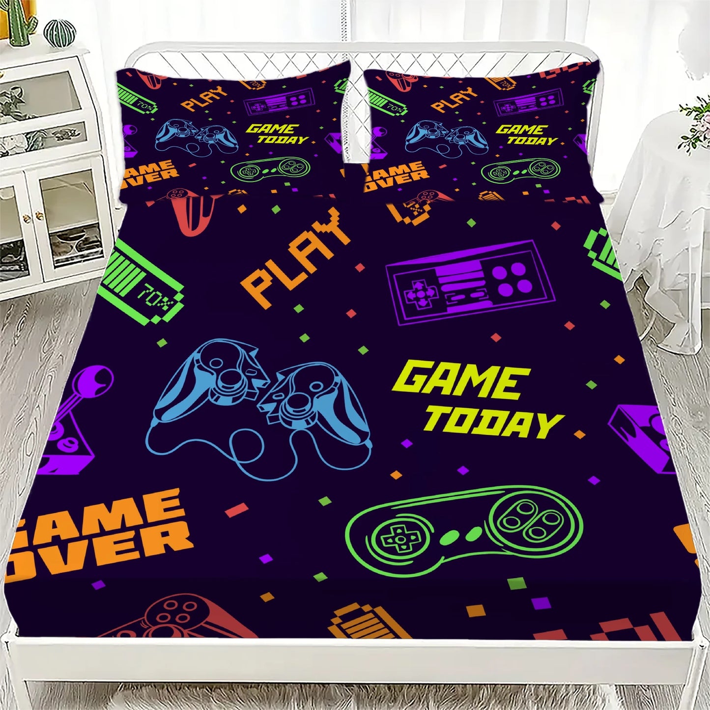 3D Game Controller Fitted Sheet | Boys Bedroom Decor