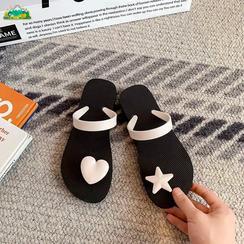 Women's Y2K Beach Slippers — Anti-Slip Flat Flip Flops for Summer & Outdoor