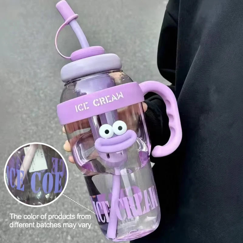 Large-Capacity Sports Water Bottle with Straw — 1300ml BPA-Free