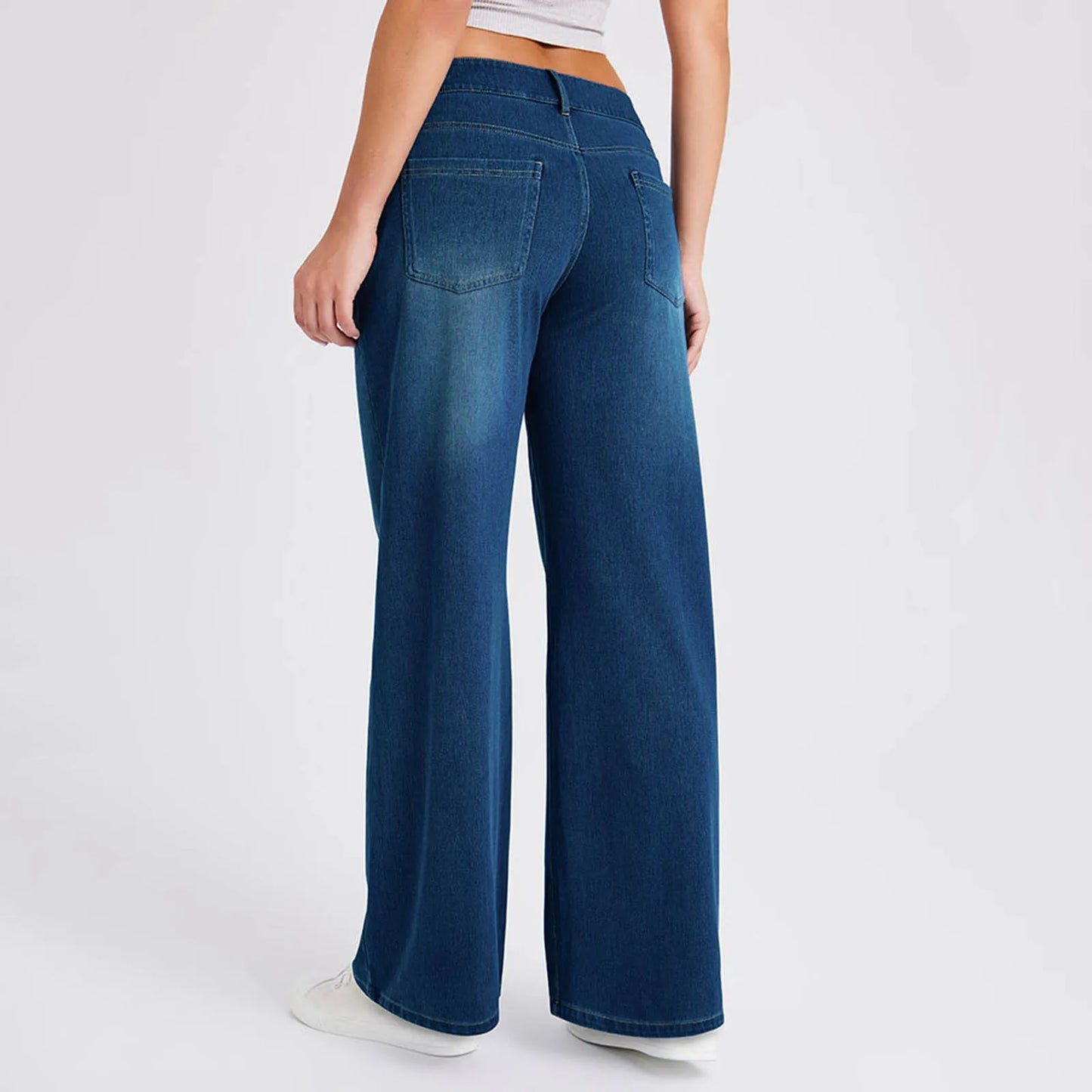 Women's Oversize Baggy Jeans — High Waist Stretch Denim Loose Straight Pants