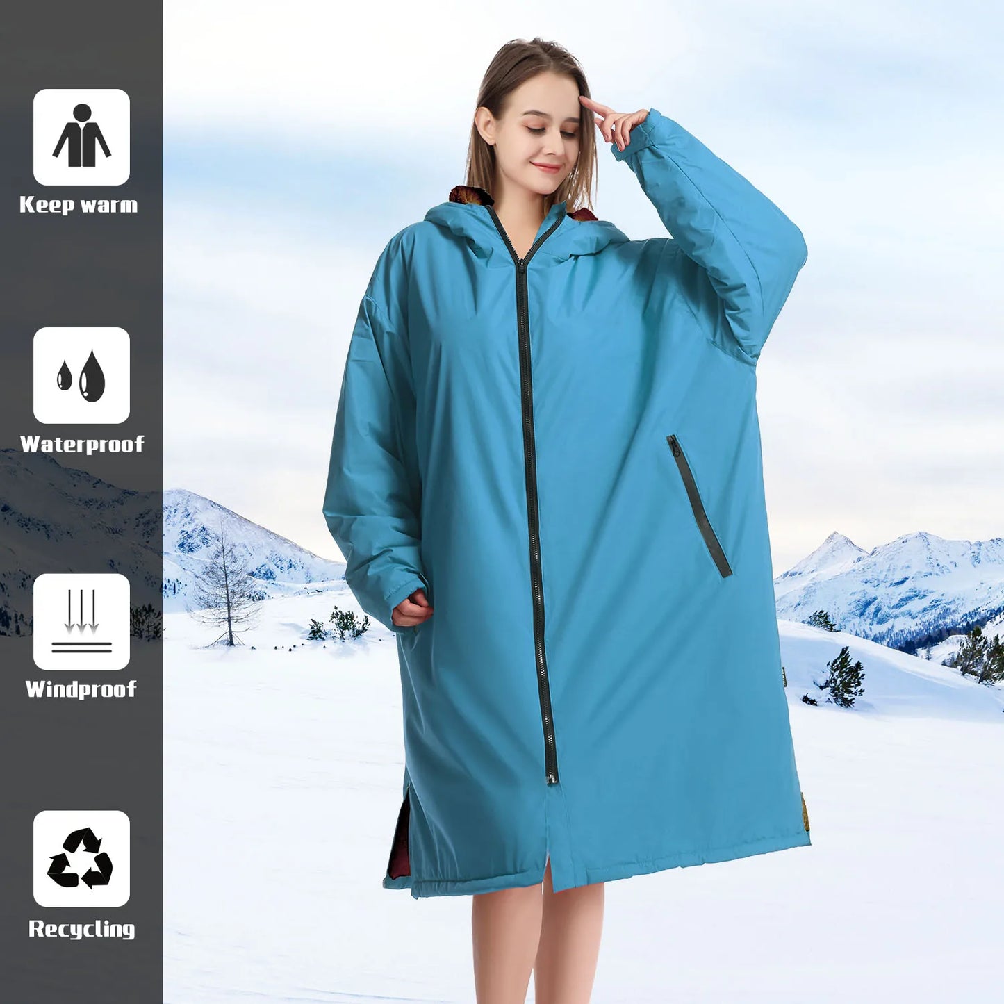 Mutao Ultra-Soft Waterproof Quick-Dry Changing Robe - Rapid Drying, Soft and Cozy - Perfect for Swimming, Surfing, Diving