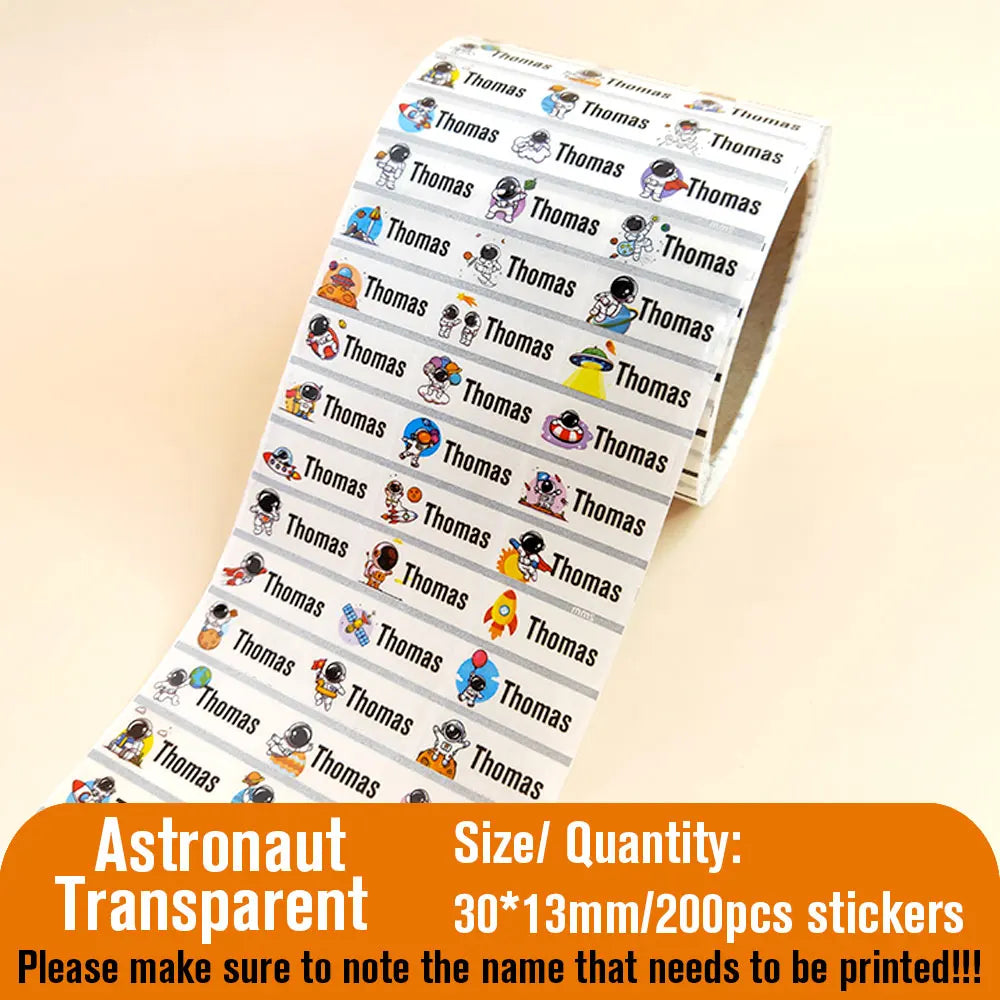 210pcs Personalized Waterproof Name Tag Stickers for Kids