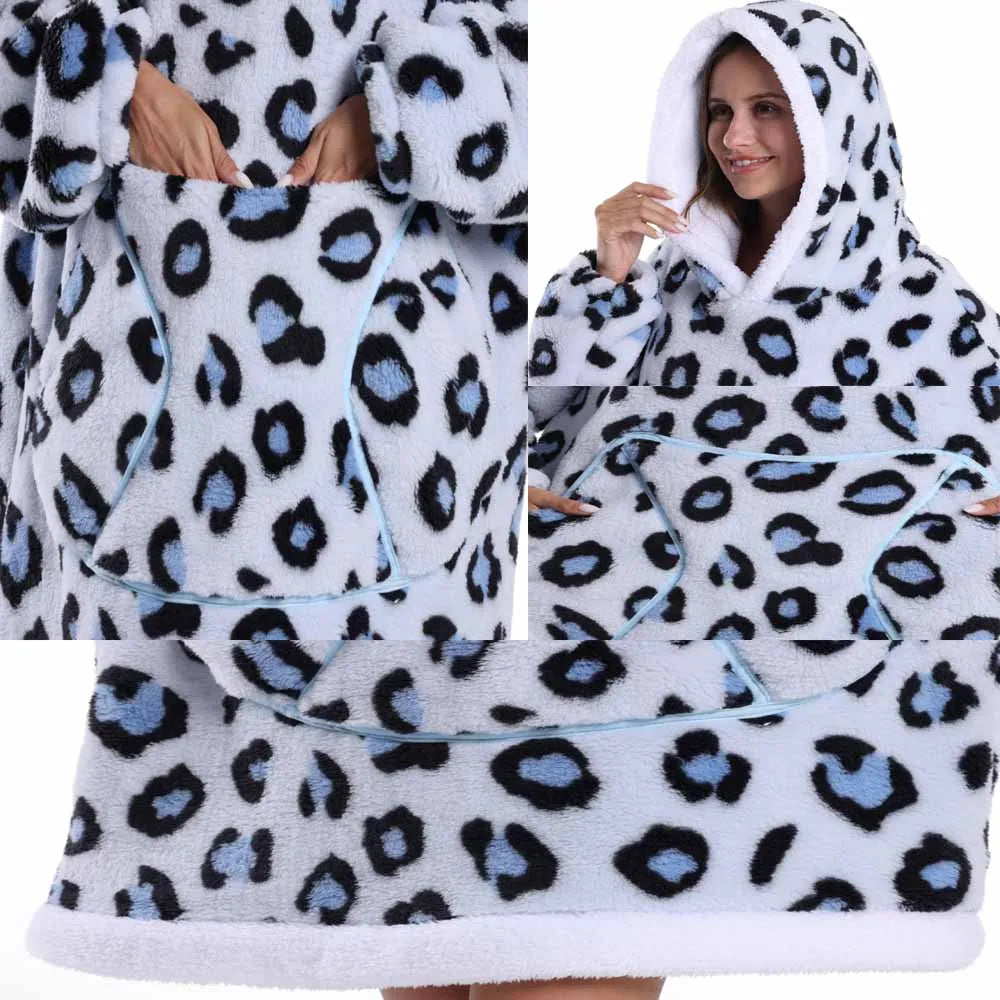 Cartoon Wearable Blanket Hoodie for Adults
