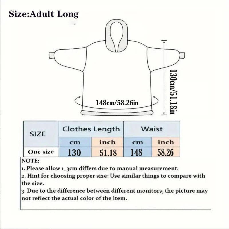 Cartoon Wearable Blanket Hoodie for Adults