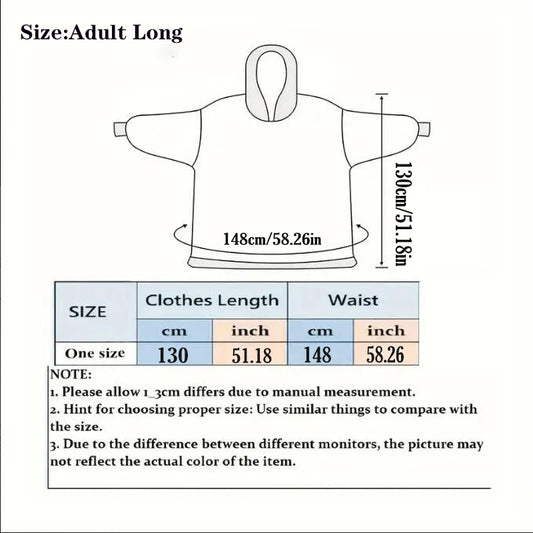 Cartoon Wearable Blanket Hoodie for Adults