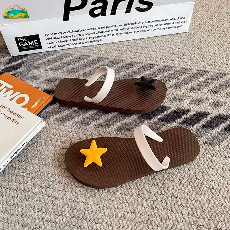 Women's Y2K Beach Slippers — Anti-Slip Flat Flip Flops for Summer & Outdoor