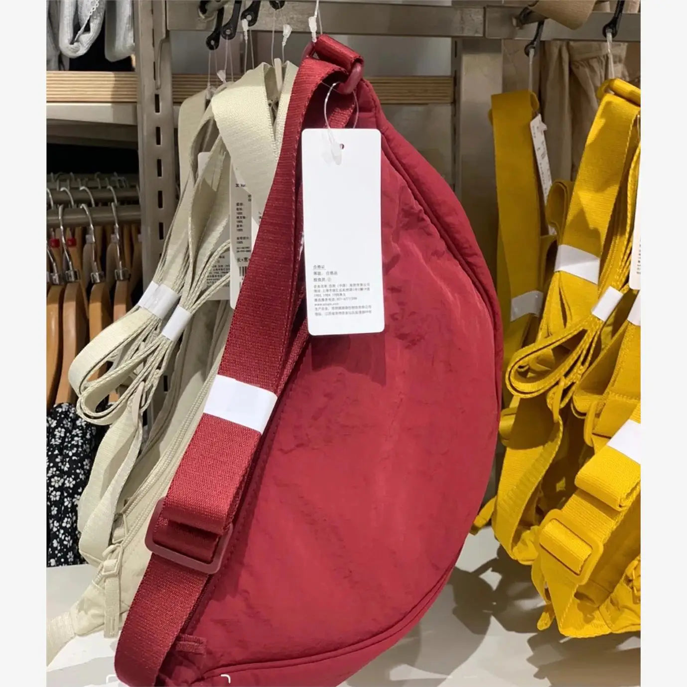 Japanese Style Dumpling Shape Adjustable Lightweight Single Shoulder Bag Underarm Bag Casual Simple Style Unisex Bag