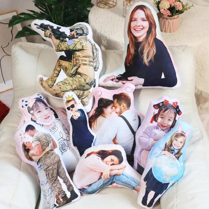 Personalized Photo Pillow — Custom Humanoid Cushion Gift