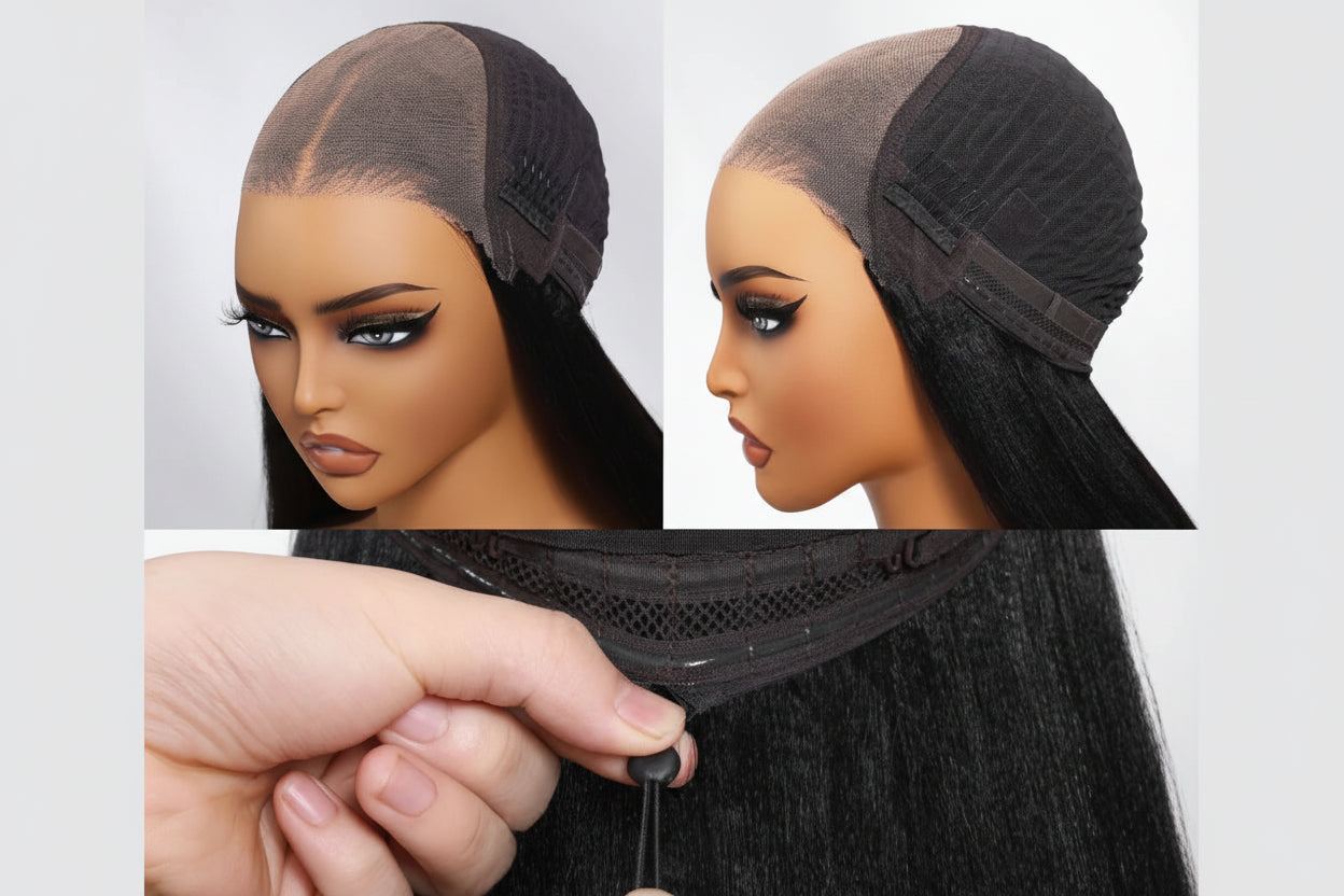 Side Part Layered Cut Light Yaki Straight 7x5 Lace Glueless Human Hair Wig Short Bob Wigs