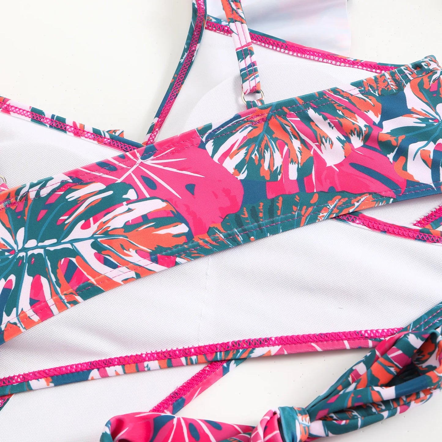 Women's Floral Print Two-Piece Bikini Set — High Waist Sexy Ruffled Swimsuit