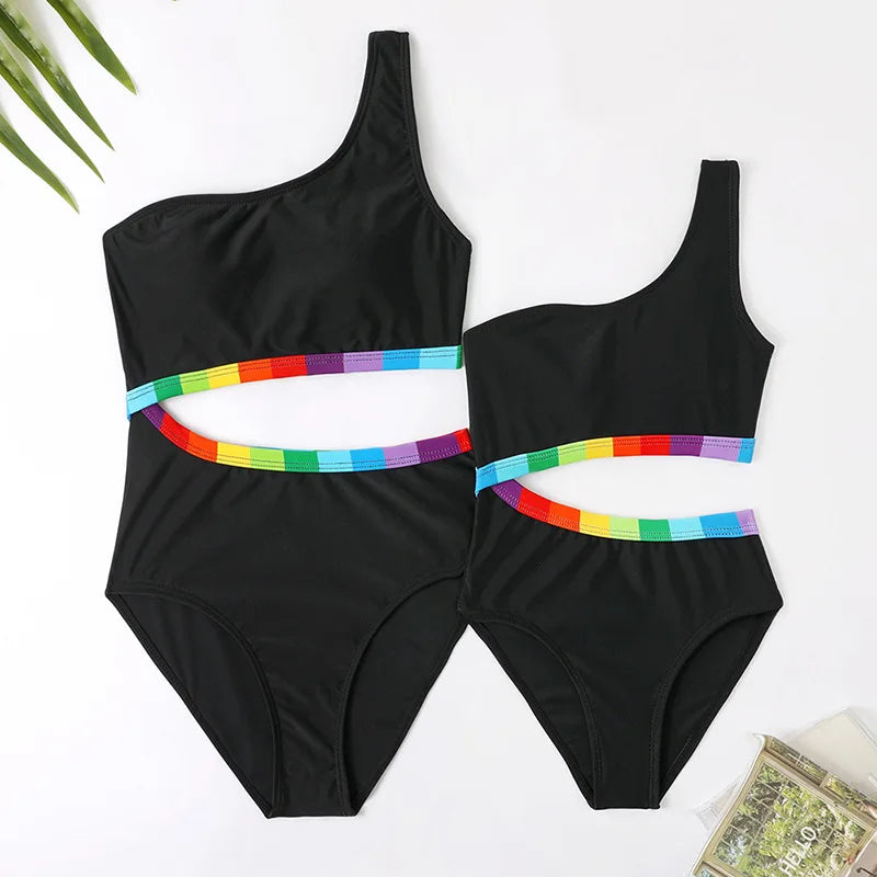 Family Matching Swimsuit — Mom & Daughter Tie-Dye Bikini Set