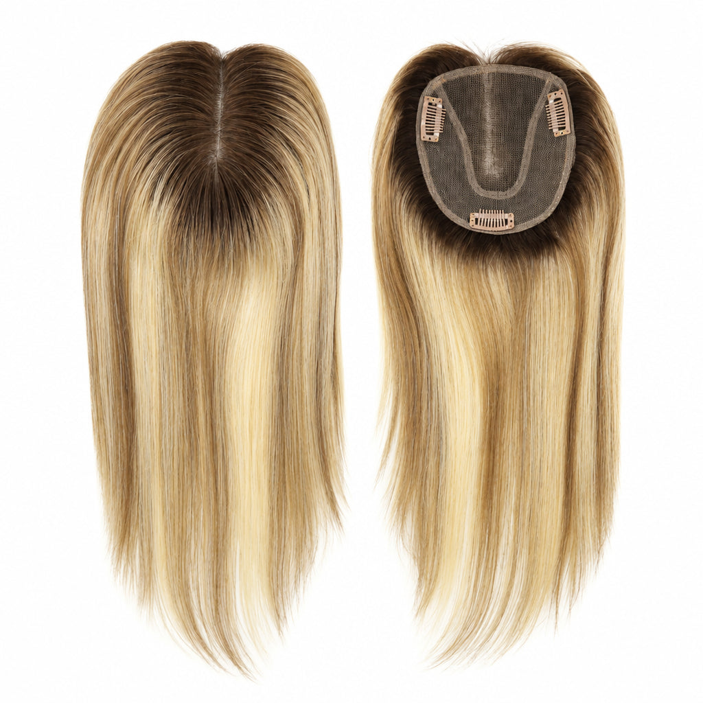 Straight Clip-In Hair Topper with Lace Base – 12 Inch