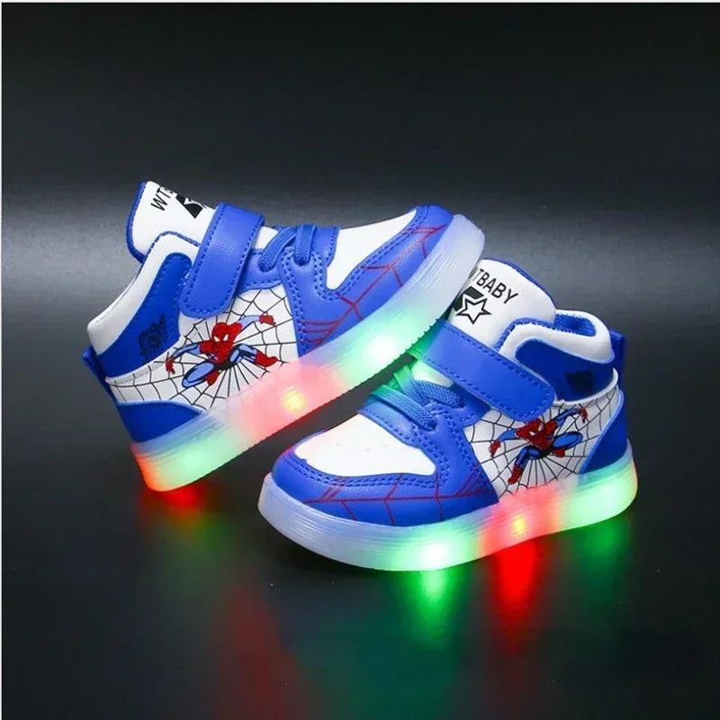 Children's Led Light Shoes Fashion   Boys Sneakers Girls Cartton Casual Shoes Breathable Kids Sport Shoes
