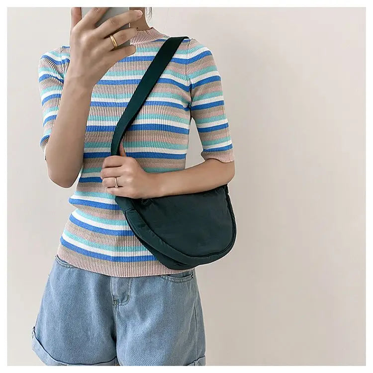 Nylon Hobos Women's Shoulder Dumpling Bag Large Capacity Travel Crossbody Half Moon Bags Outdoor Phone Pouch Handbags Wholesale