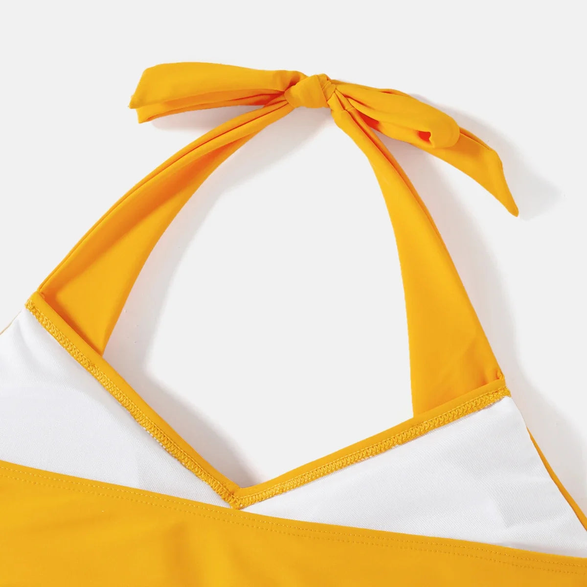 Family Matching Lemon Print Halter Swimsuit Set — Two-Piece & Swim Trunks