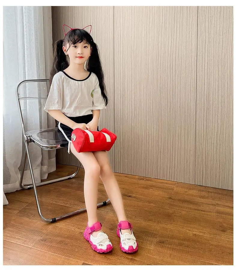Children Sport Sandals for Girls Mesh Breathable Boys Sneaker Casual Beach Shoes Fashion Hollow Out Non-slip Flat Tenis Feminino