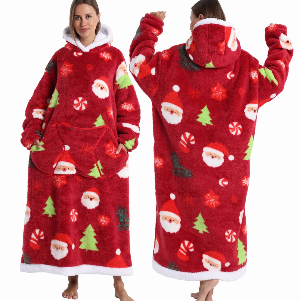 Cartoon Wearable Blanket Hoodie for Adults