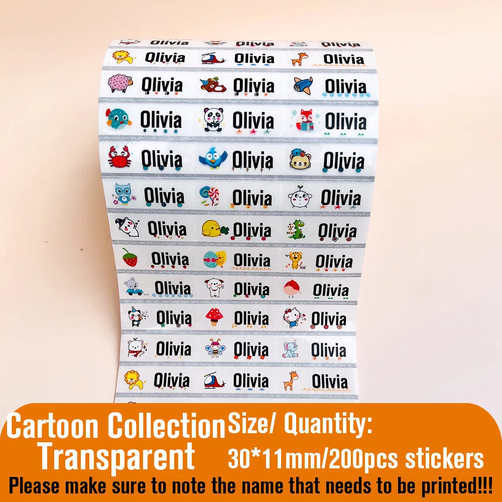 210pcs Personalized Waterproof Name Tag Stickers for Kids