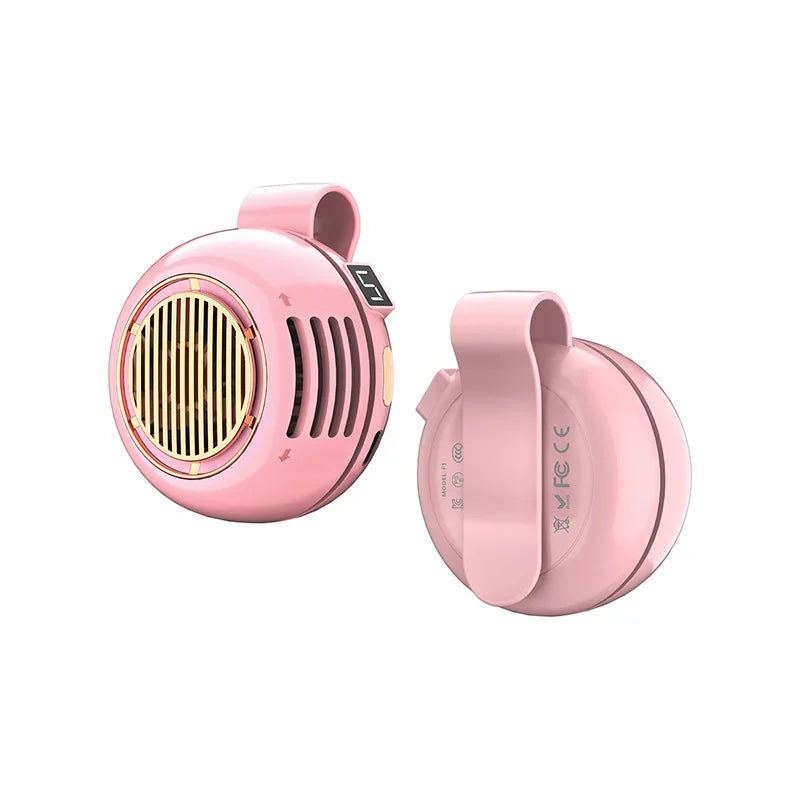 Lenovo Portable Clip Fan – Mini Bladeless USB Rechargeable Wearable Cooling Fan