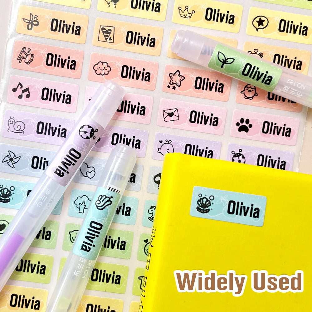 60/5000pcs - Personalized Name Tag Stickers – Waterproof Kawaii Labels for Kids