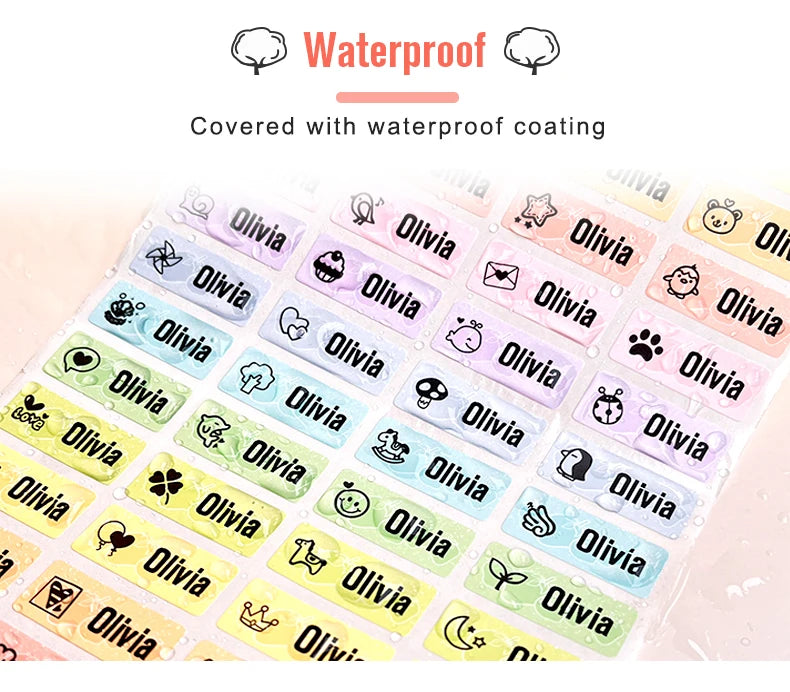 60/5000pcs - Personalized Name Tag Stickers – Waterproof Kawaii Labels for Kids