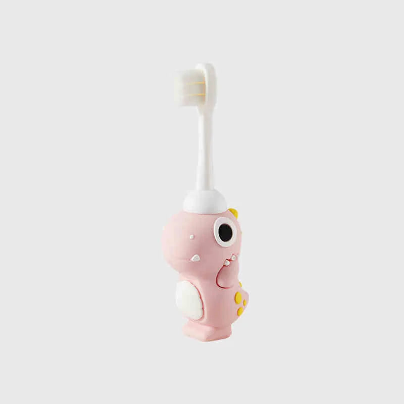 Kids Cartoon Dinosaur Toothbrush — Ultra-Soft Anti-Poke Bristles for Children