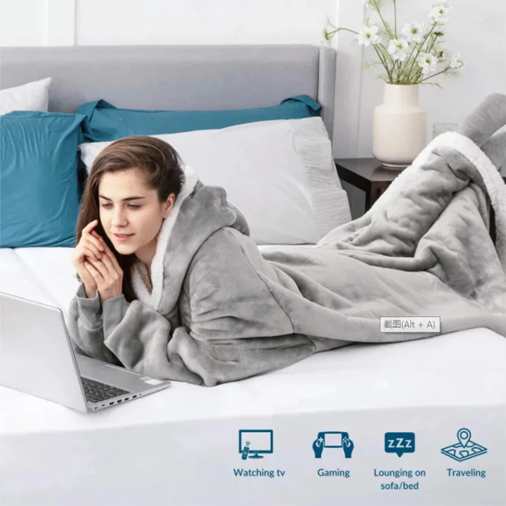 Oversized Wearable Fleece Blanket Hoodie